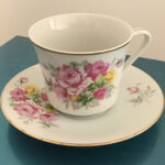 Cup-Saucer-Set-Relpo-Pink-and-Yellow-Rose-Vintage-1